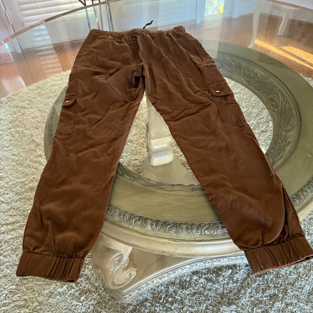 Banana Republic Women's XS Brown Lyocell TENCEL Utility Cargo Jogger Pant